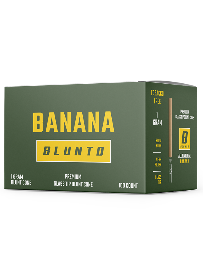 Bluntd Banana Flavored Glass Tip Blunt Cone 1g 100ct Bulk