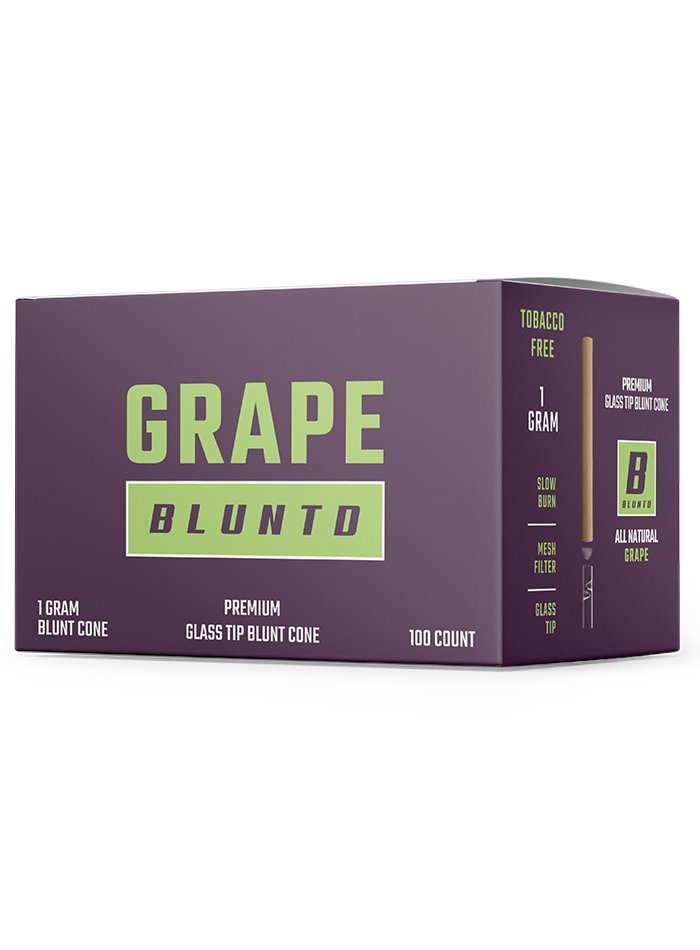 BLUNTD 100 grape-flavored cones.