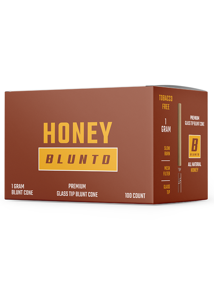 Bluntd Honey Flavored Glass Tip Blunt Cone 1g 100ct Bulk